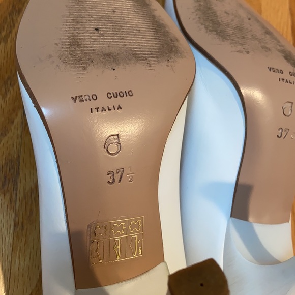 Giorgio Fabiani White Leather Pointed Pumps Size 7 - Picture 12 of 13